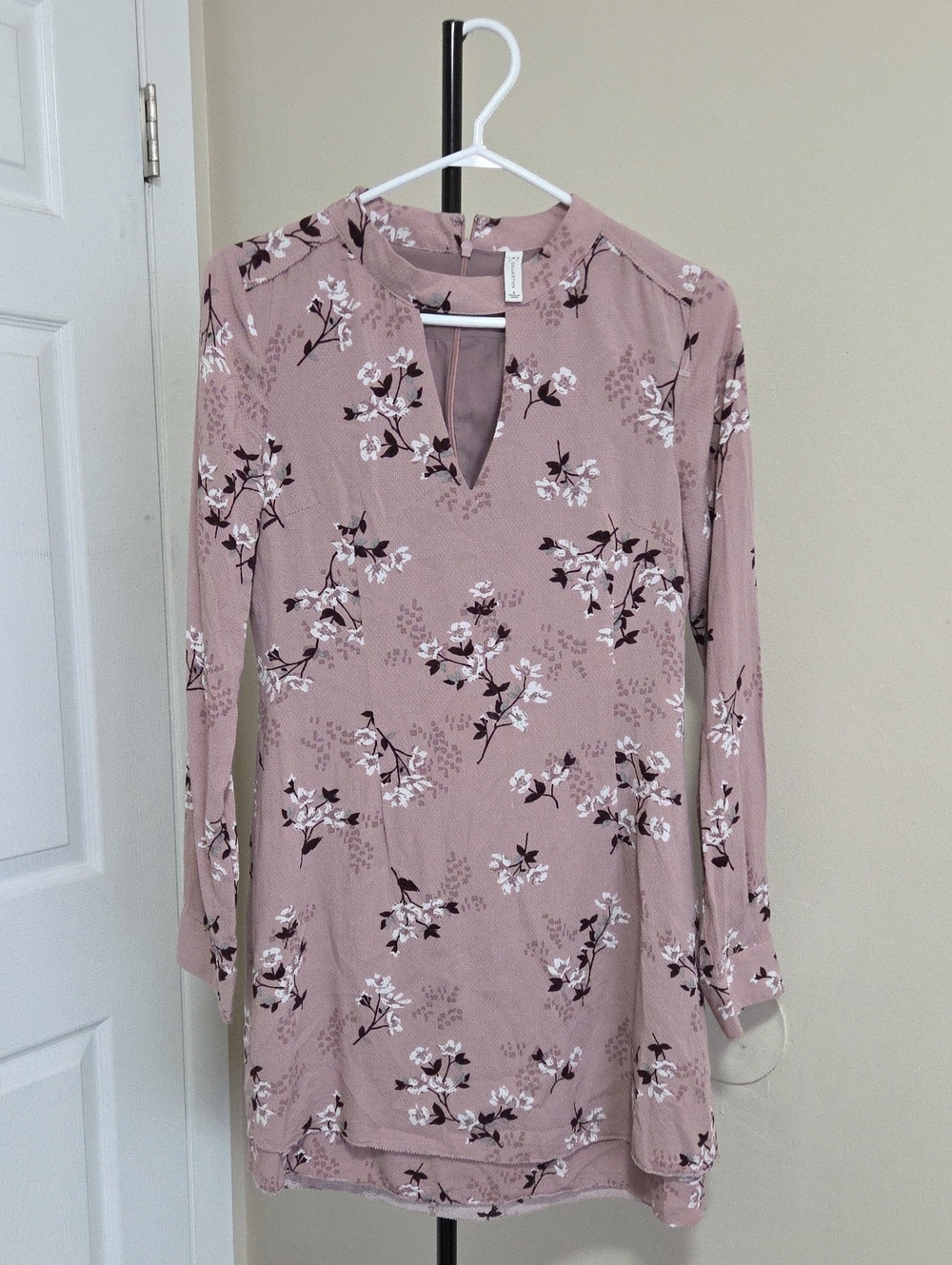 girlfriend collective Dusty Rose Floral Long-Sleeve Dress